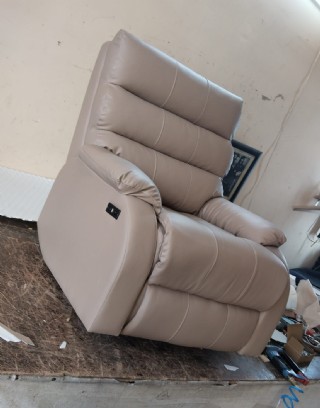 Stillboy Elektrikli Dönerli Baba Koltuk Bej Deri Recliner Koltuk